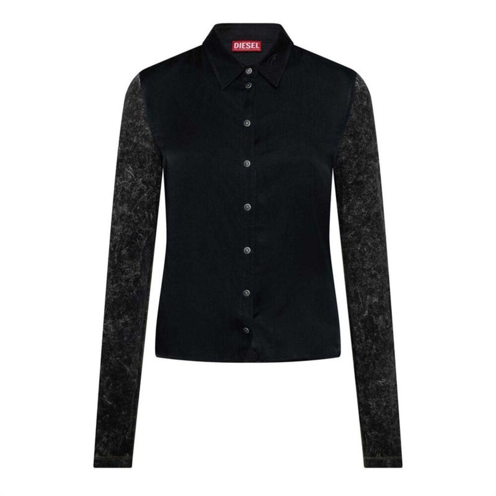 Diesel Mens Long-Sleeved Shirt / Jet Black